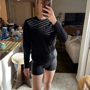 Vince Black Long-Sleeve Crewneck Sweatshirt